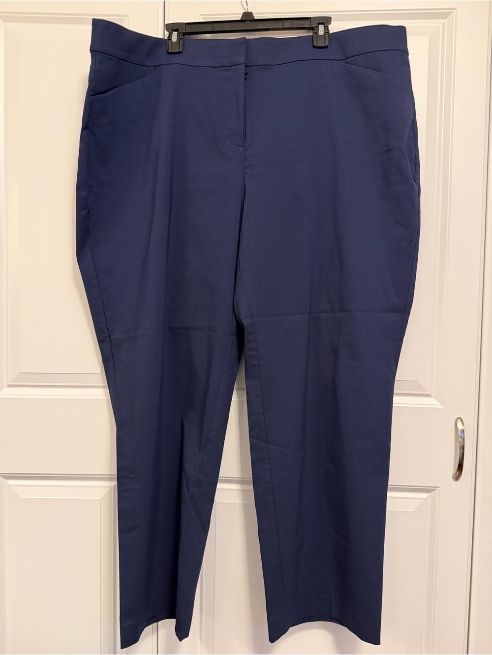 JM Collection Navy Straight-Leg Ponte Trousers